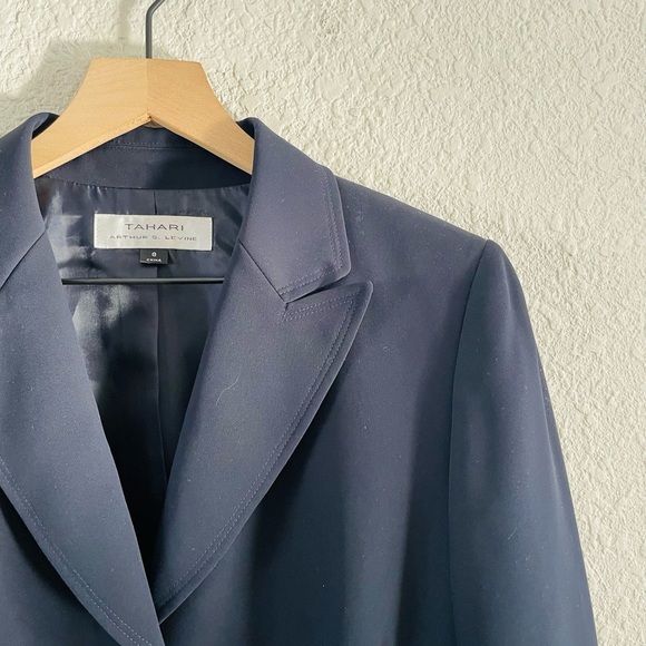 Tahari ASL Navy Blazer Jacket size 8 - Picture 5 of 15